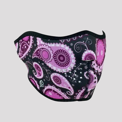Demi-masque ZANheadgear en néoprène, motif cachemire violet