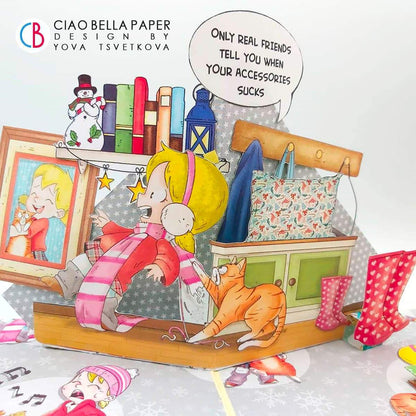 Bloc de papier Ciao Bella Zoe & Ziggy 15,2x15,2cm 24/Paquet