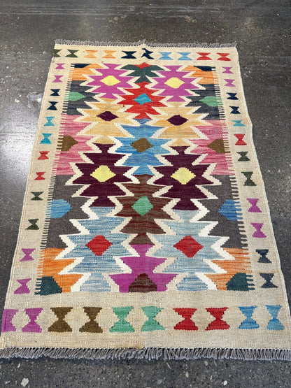 Afghan Maimana Kilim Rug | 2' 8" x 3' 11"