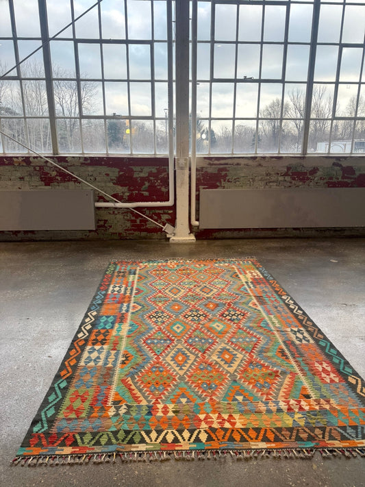 Afghan Maimana Kilim Rug | 6' 6" x 9' 8"