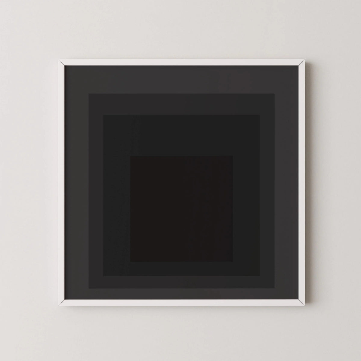 Estampe Giclée « Angel » inspirée de Josef Albers : Art moderne du milieu du siècle, Hommage noir au Carré