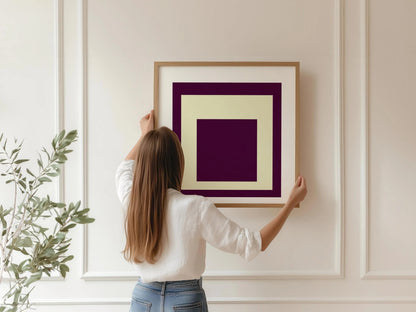 Impression d'art « Dessert » inspirée de Josef Albers, « Hommage au carré » Giclée moderne du milieu du siècle, option encadrée