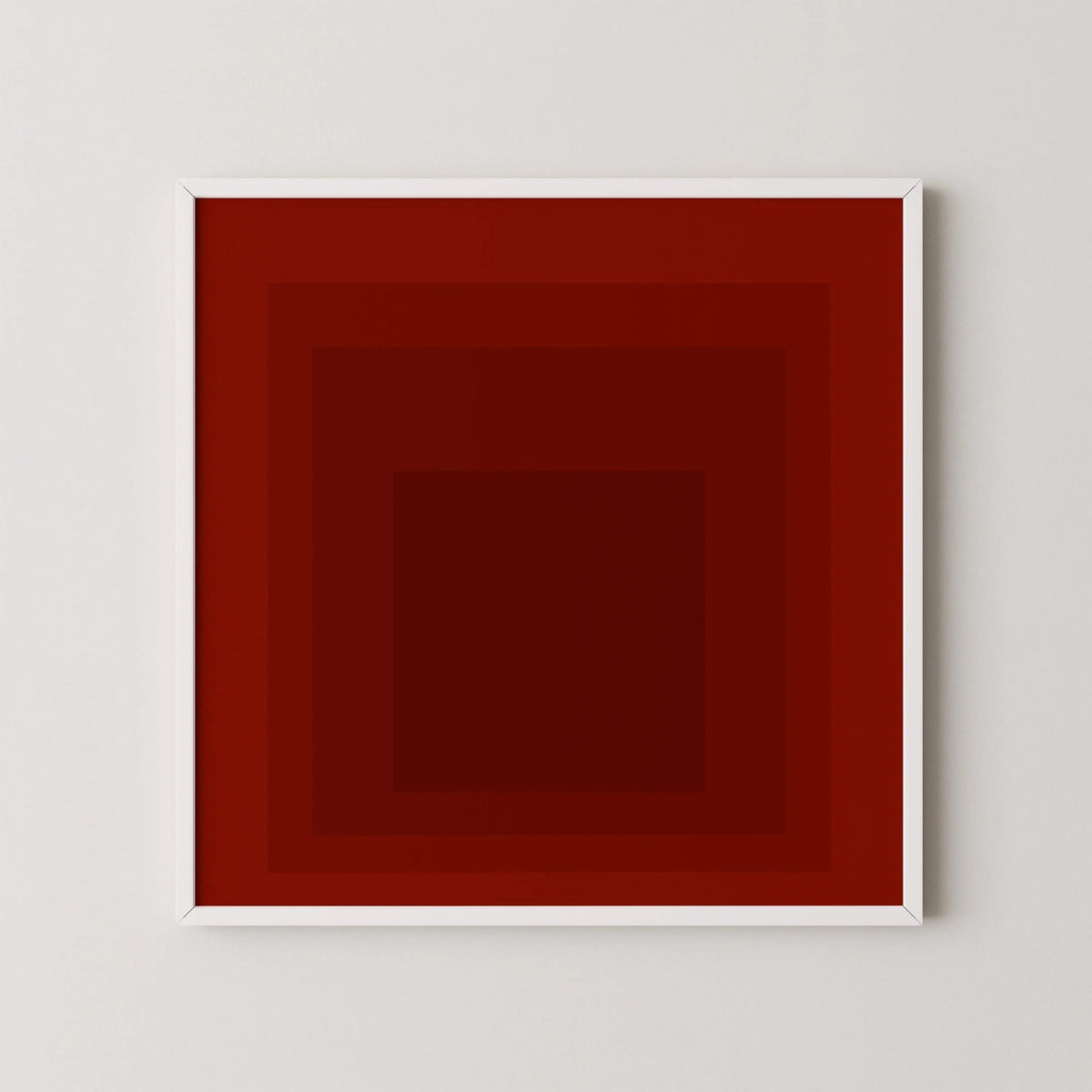 Josef Albers Inspired 'Flood' Giclee Print: Mid-Century Modern Art, Red Homage to the Square