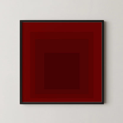 Josef Albers Inspired 'Flood' Giclee Print: Mid-Century Modern Art, Red Homage to the Square