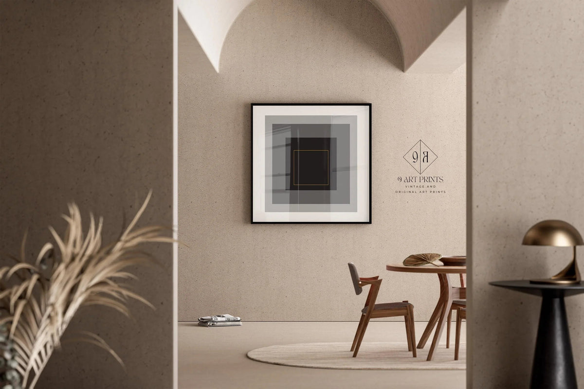 Josef Albers Inspired Homage to the Square Giclee Print: Mid-Century Modern Art (1x1)