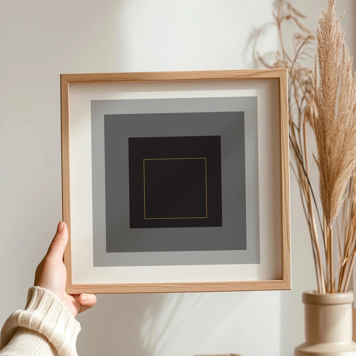 Josef Albers Inspired Homage to the Square Giclee Print: Mid-Century Modern Art (1x1)