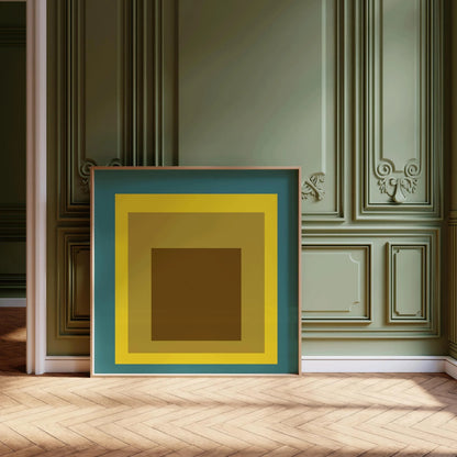 Josef Albers Inspired ‚ÄúMemento‚Äù Homage to the Square Giclee Print: Mid-Century Modern Art
