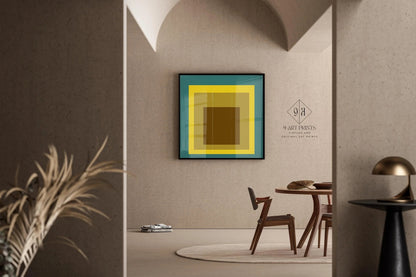 Josef Albers Inspired ‚ÄúMemento‚Äù Homage to the Square Giclee Print: Mid-Century Modern Art