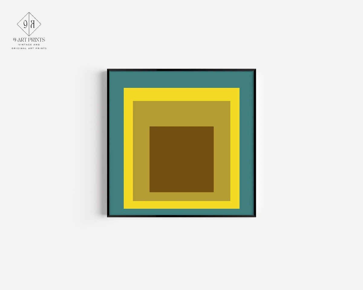 Josef Albers Inspired ‚ÄúMemento‚Äù Homage to the Square Giclee Print: Mid-Century Modern Art