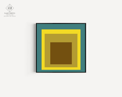 Josef Albers Inspired ‚ÄúMemento‚Äù Homage to the Square Giclee Print: Mid-Century Modern Art
