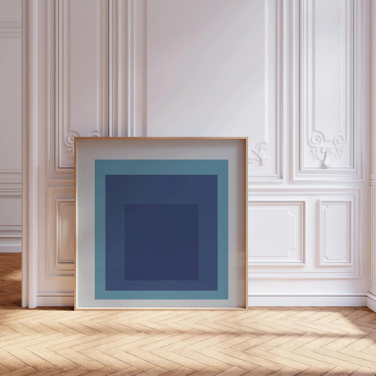 Impression Giclée « Marée » inspirée de Josef Albers : Art moderne du milieu du siècle, Bleu menthe