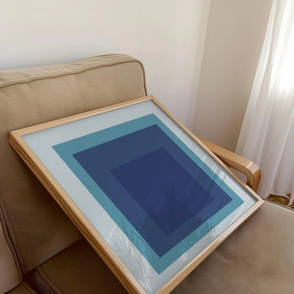 Impression Giclée « Marée » inspirée de Josef Albers : Art moderne du milieu du siècle, Bleu menthe
