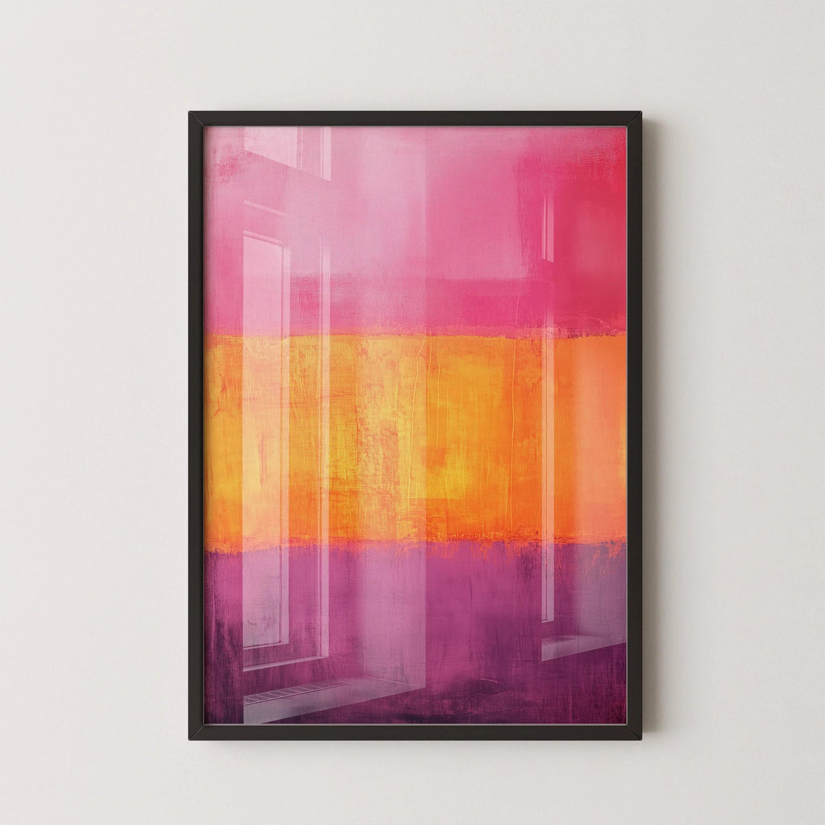 D'après Mark Rothko - Orange et Violet II (Champ de couleur : IA) | Art abstrait moderne (Disponible encadré à la main ou sans cadre)