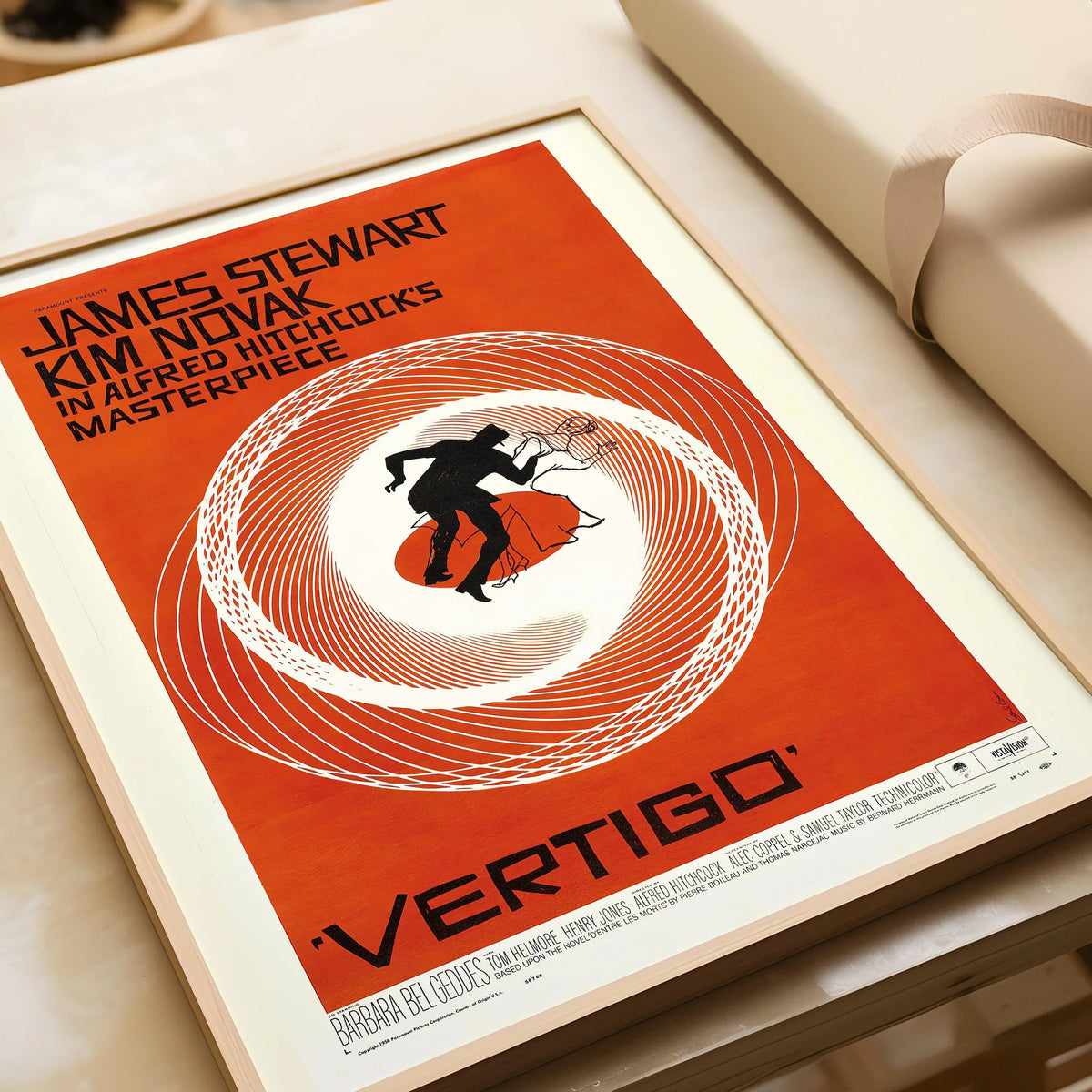 Vertigo Movie Poster: Saul Bass Minimalist Design, Hitchcock Film (Giclee Print)