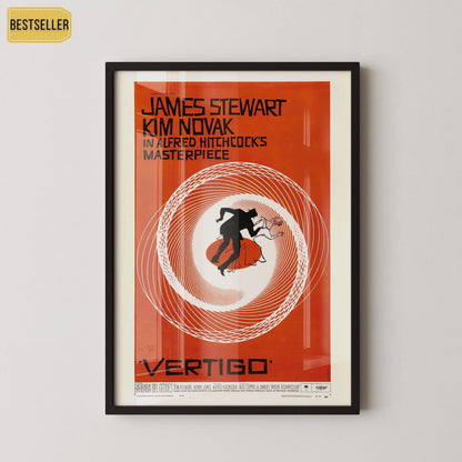 Vertigo Movie Poster: Saul Bass Minimalist Design, Hitchcock Film (Giclee Print)