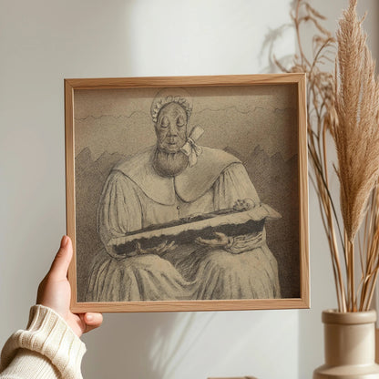 Estampe surréaliste d'Alfred Kubin : Dessin symboliste, Giclée monochrome