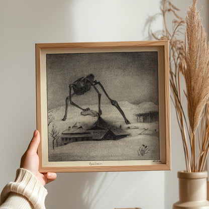 Alfred Kubin - The Plague | Famous Surreal Symbolist Monochrome Sketch Art (available handframed or unframed) 1x1
