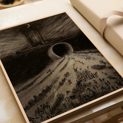Alfred Kubin 'The Way to Hell' Print: Vintage Symbolist Sketch Art