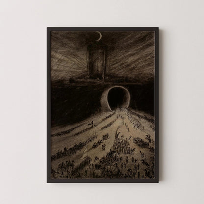 Alfred Kubin 'The Way to Hell' Print: Vintage Symbolist Sketch Art
