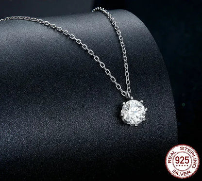 Dazzling 0.8ct Moissanite Sterling Silver Pendant Necklace