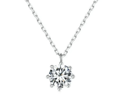 Dazzling 0.8ct Moissanite Sterling Silver Pendant Necklace