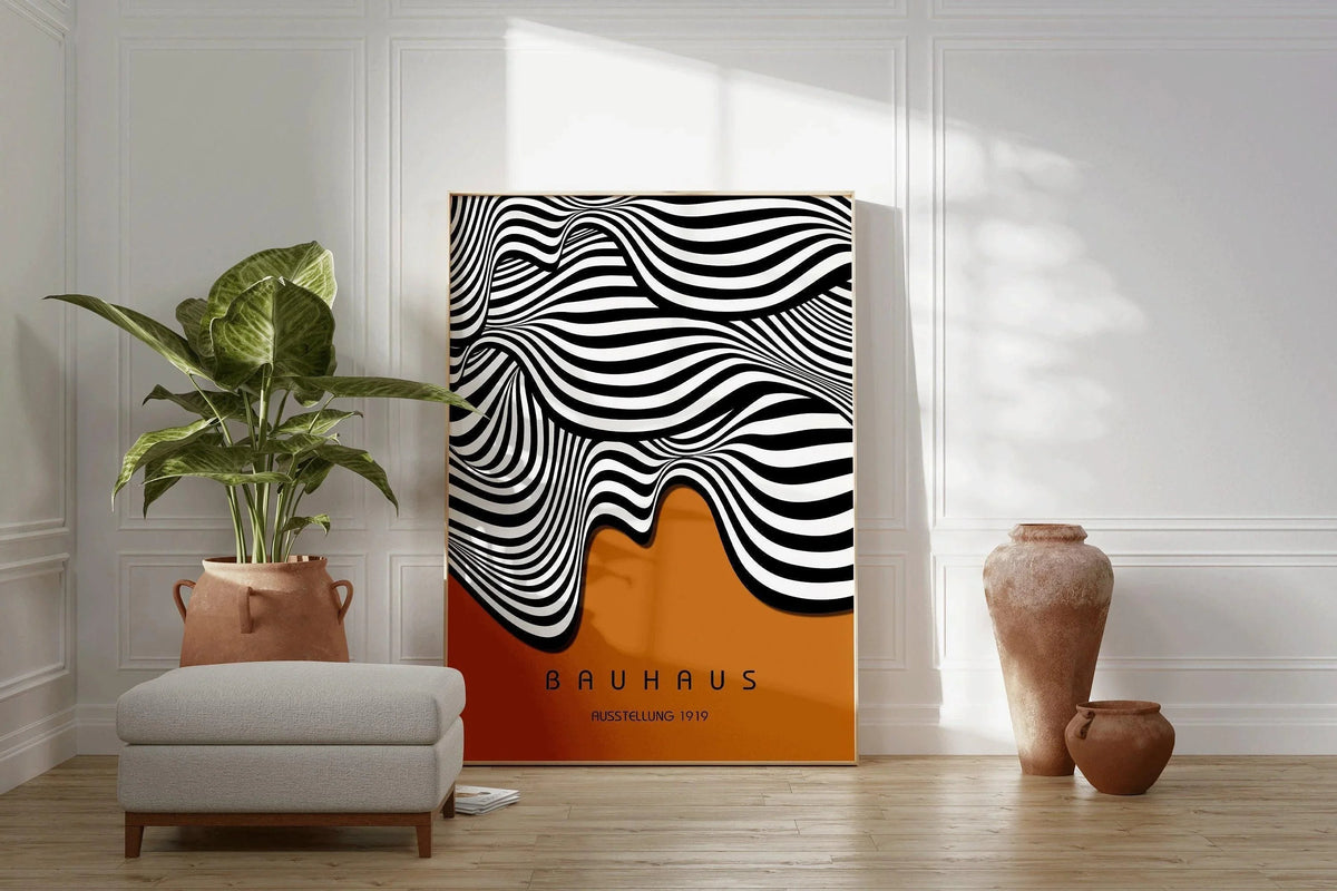 Bauhaus Waves Art Print: Mid-Century Modern Home Decor (Available Framed)