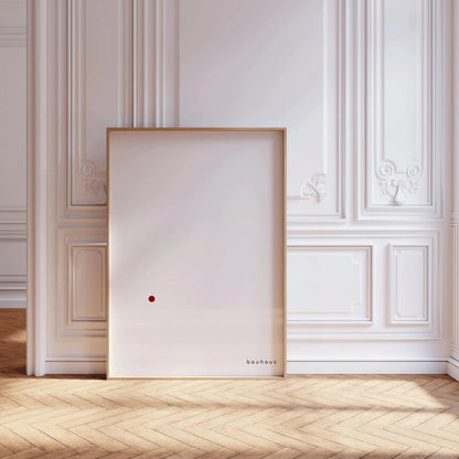 Bauhaus Poster - Der Punkt (The Dot) PRINT | Minimalist Mid-century modern art print in white and red (available framed)