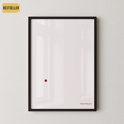 Bauhaus Poster - Der Punkt (The Dot) PRINT | Minimalist Mid-century modern art print in white and red (available framed)