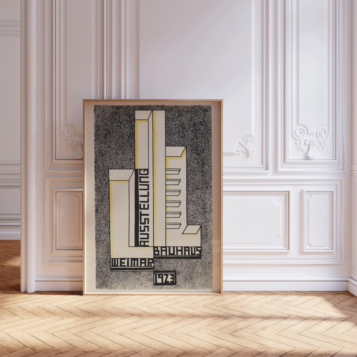 Affiche Bauhaus Weimar Ausstellung 1923 | Affiche d'art moderne mi-siècle vintage neutre (disponible encadrée à la main)