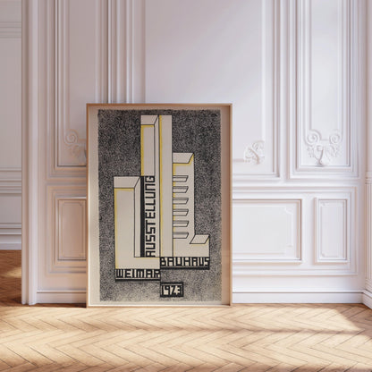 Affiche Bauhaus Weimar Ausstellung 1923 | Affiche d'art moderne mi-siècle vintage neutre (disponible encadrée à la main)