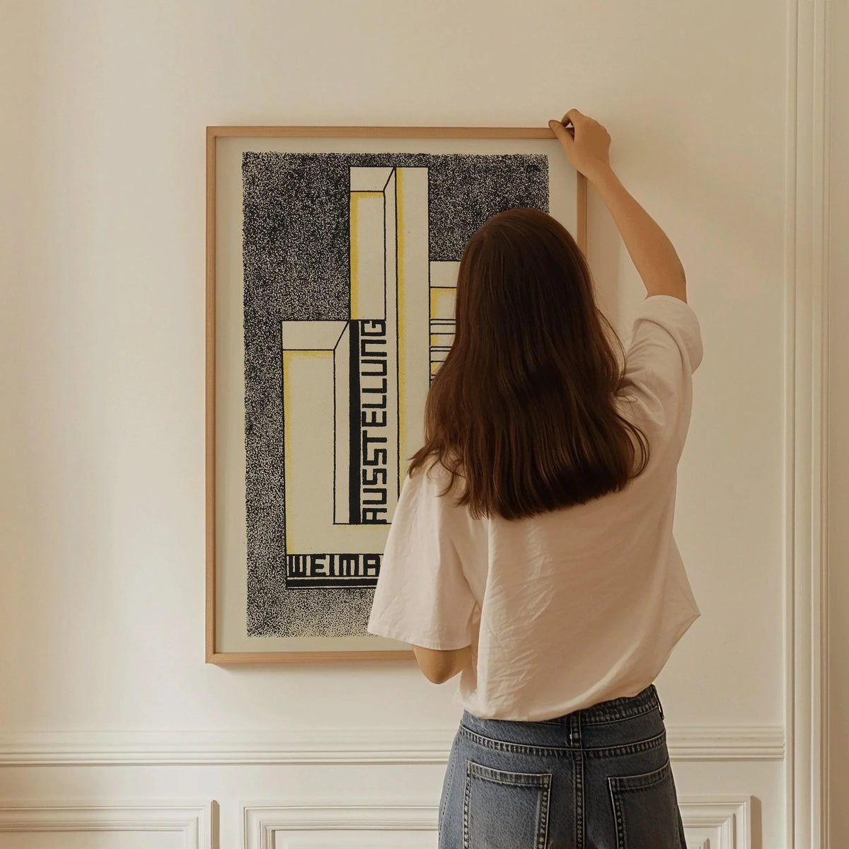 Affiche Bauhaus Weimar Ausstellung 1923 | Affiche d'art moderne mi-siècle vintage neutre (disponible encadrée à la main)