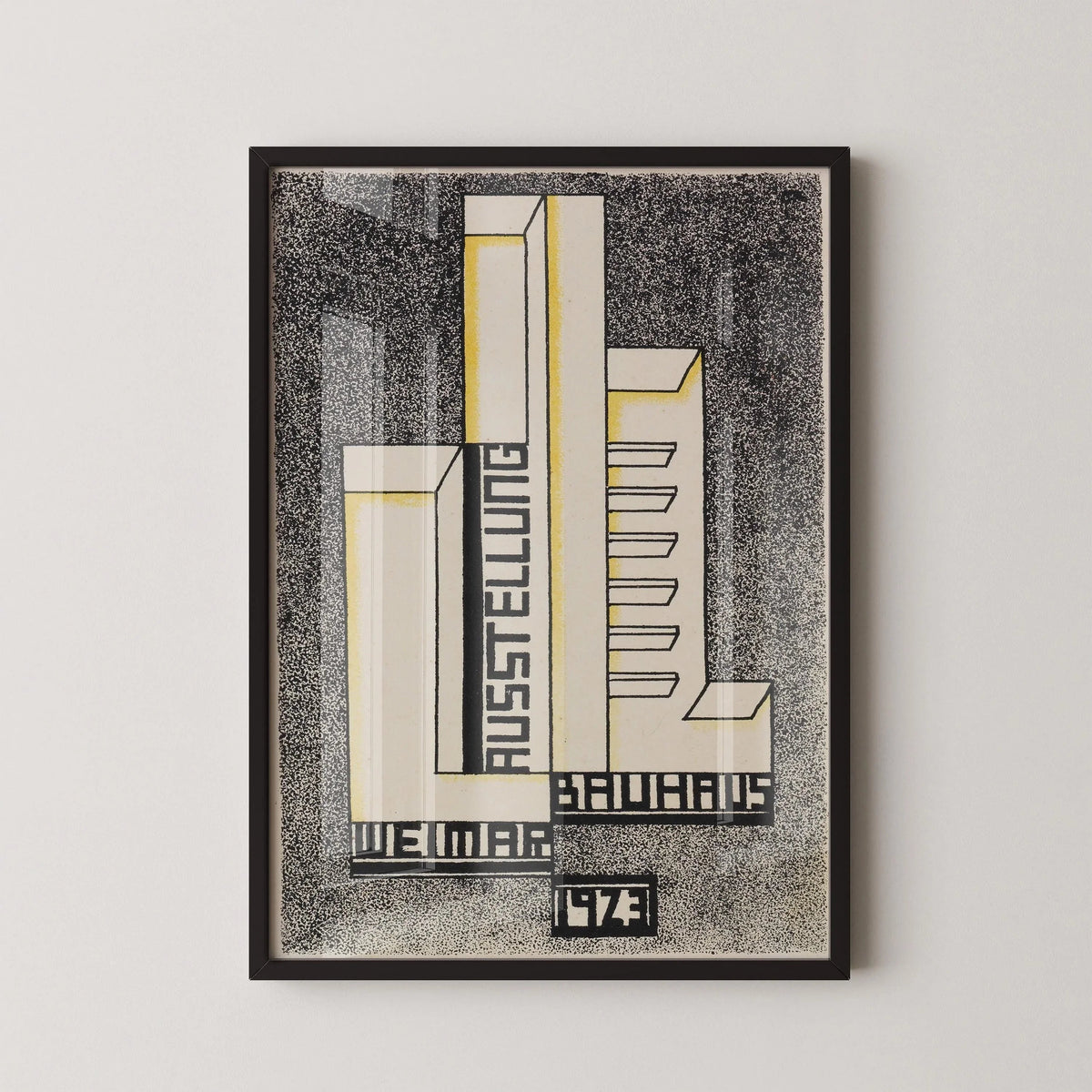 Affiche Bauhaus Weimar Ausstellung 1923 | Affiche d'art moderne mi-siècle vintage neutre (disponible encadrée à la main)