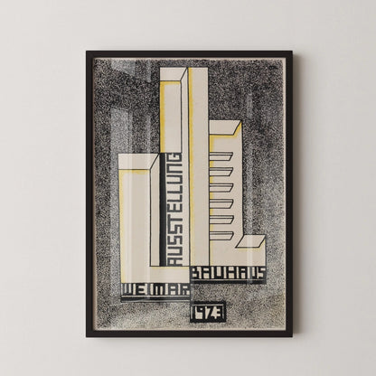 Affiche Bauhaus Weimar Ausstellung 1923 | Affiche d'art moderne mi-siècle vintage neutre (disponible encadrée à la main)