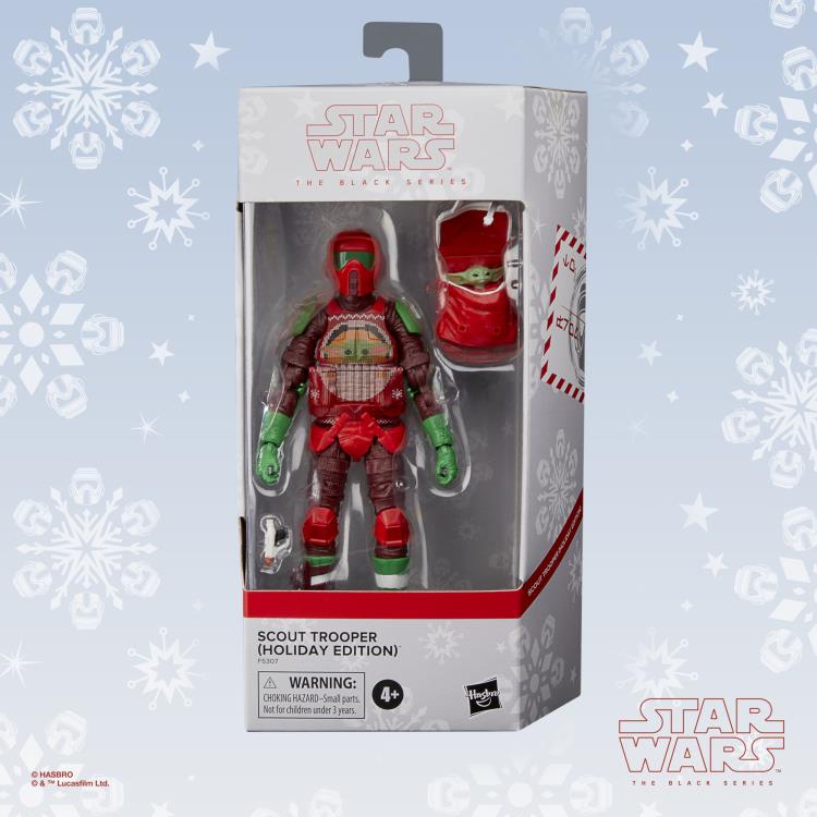 Hasbro - Star Wars The Black Series Scout Trooper 15 cm - Édition Noël - Figurine Exclusive