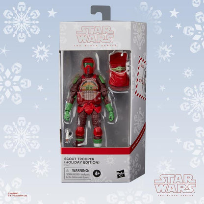 Hasbro - Star Wars The Black Series Scout Trooper 15 cm - Édition Noël - Figurine Exclusive