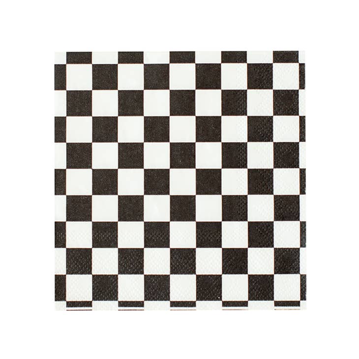 Black Check It! Napkins (SET OF 16)