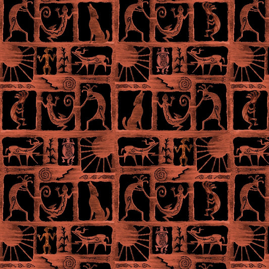 Timeless Treasures - Desert Dream - Black Southwest Desert