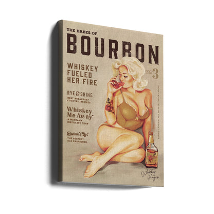 Décoration Murale Bébés du Bourbon Vol 3 Fille Pin-up Vintage Sexy Buvant du Whisky