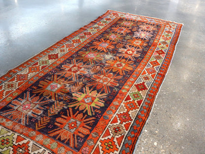 Caucasian Kazak Runner Rug | 3' 11" x 8' 10"