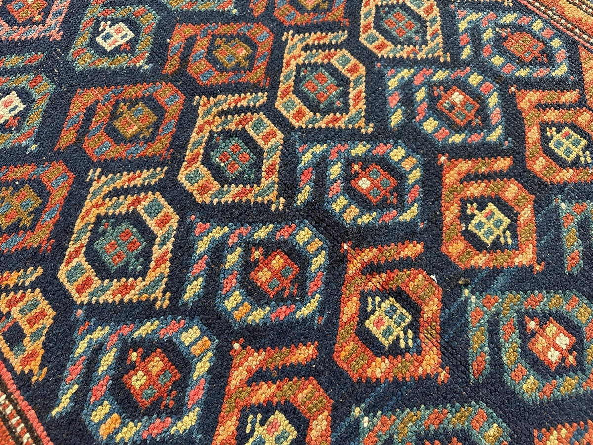 Caucasian Kazak Runner Rug | 4' 4" x 13' 9"