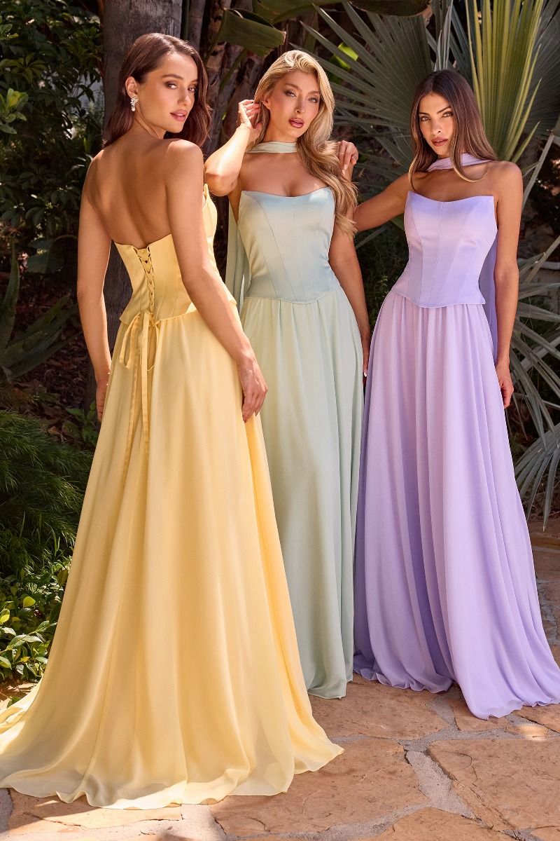 Soft chiffon with structured seam detailing