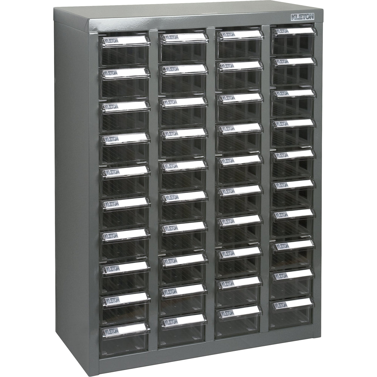 KPC-600 Parts Cabinet, Galvanized Steel, 40 Drawers, 18-3/10" x 8-7/10" x 25-3/10", Grey