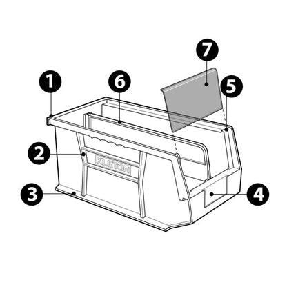 Stack & Hang Bin, 4-1/8" W x 3" H x 7-3/8" D, Black