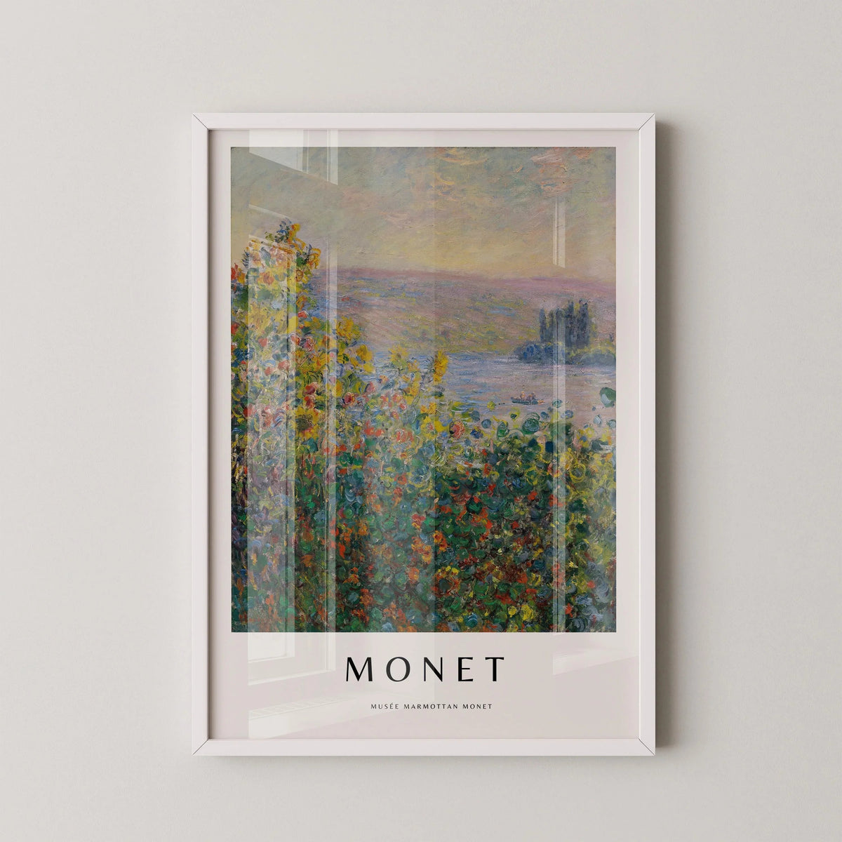 Monet Flower Beds Giclee Print: Museum-Quality Impressionist Art