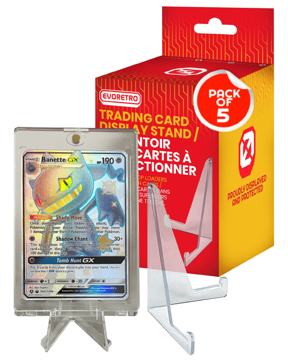 Support de présentation de cartes EVORETRO - Support de cartes de jeu transparent et durable 35-260PT