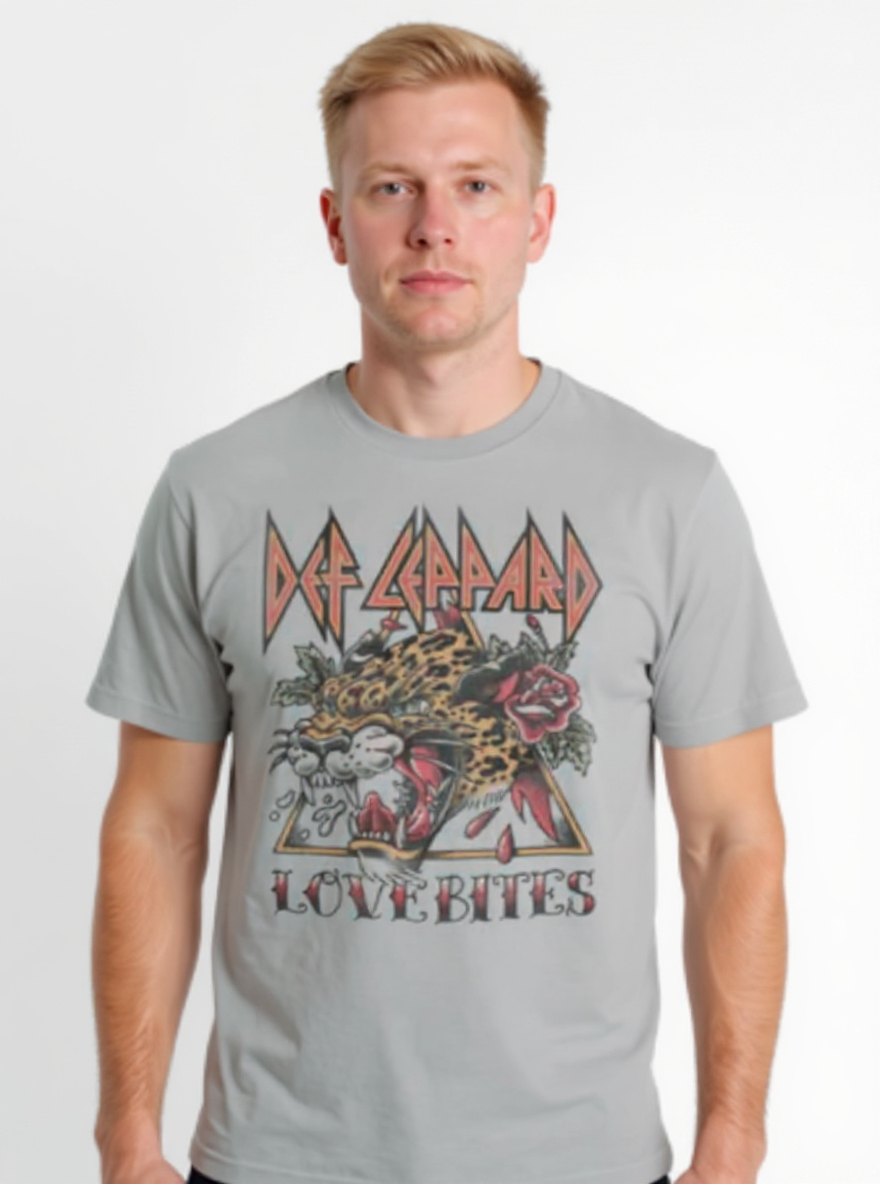 Def Leppard Vintage Love Bites Silver T-Shirt