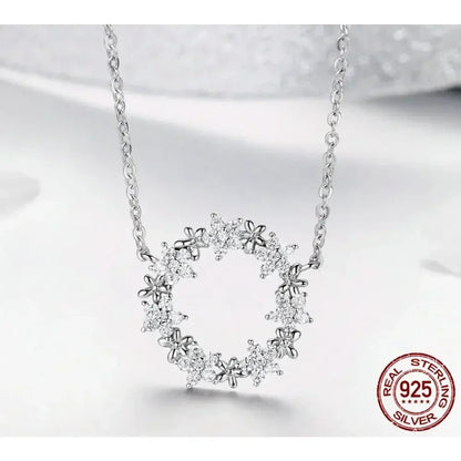 Dazzling Starry Night: 925 Silver Necklace & Ring Set With Cubic Zirconia