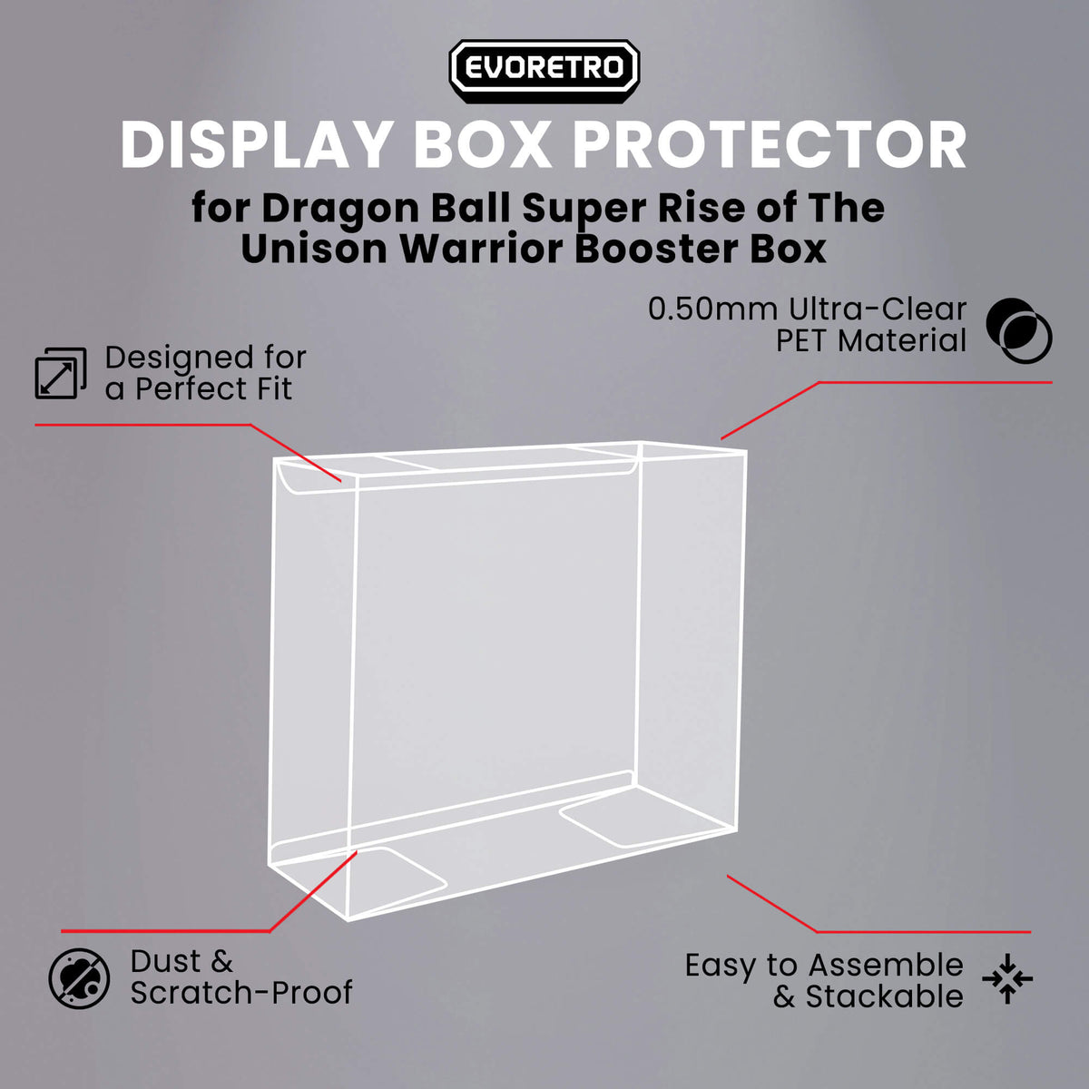Dragon Ball Super Rise of The Unison Warrior Booster Box - Protection EVORETRO en PET 0.50MM - Lot de 1