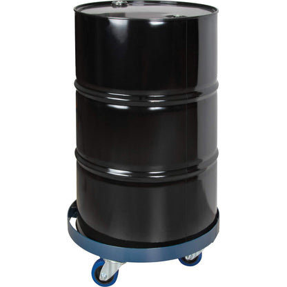 Drum Dolly, Steel, 1400 lbs. Capacity, 24" Diameter, Blue Elastic Casters