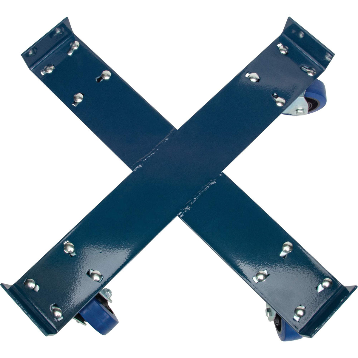 Drum Dolly, Steel, 1400 lbs. Capacity, 24" Diameter, Blue Elastic Casters